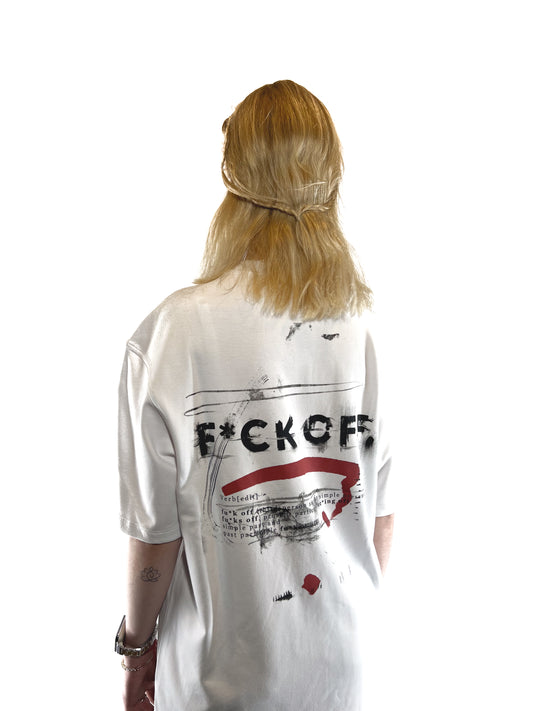 F*CK OFF Beyaz Tshirt
